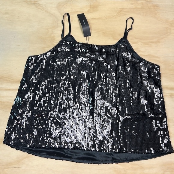 Allegra K Women's Sequin Spaghetti Strap Crop Camisole Tank Tops Size XL - Picture 8 of 11